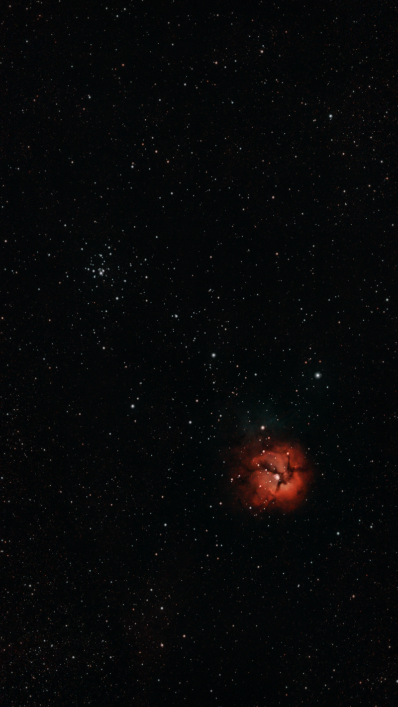Messier 20 (Trifid Nebula) and Messier 21 (Webb's Cross)